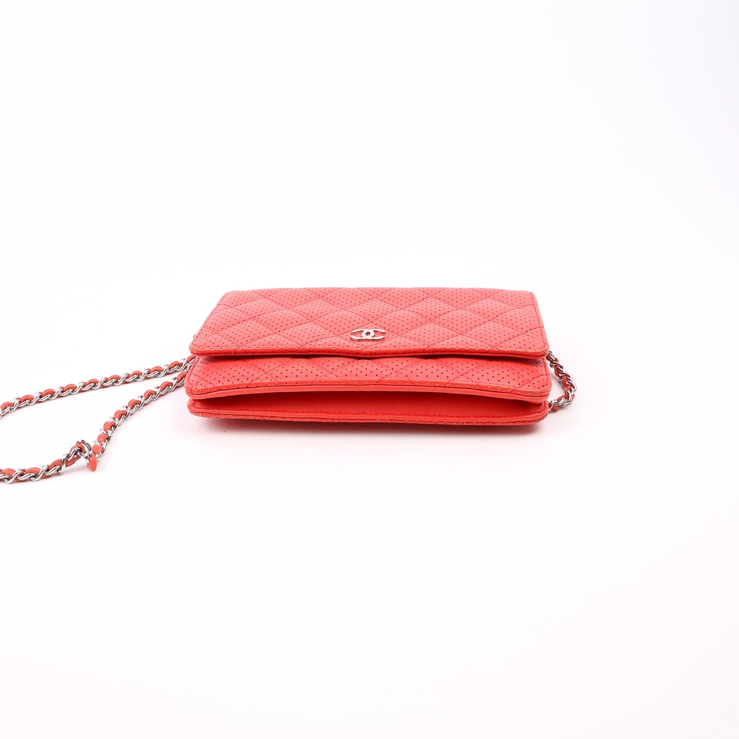 Chanel WOC Perforated Leather 11M Coral Bag