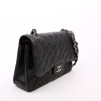Chanel Classic Flap Jumbo Caviar 14-16M Black Bag