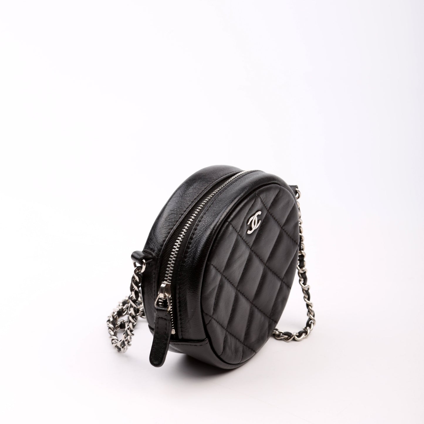 Chanel Classic Round Chain Clutch Black Bag