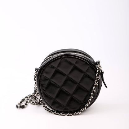 Chanel Classic Round Chain Clutch Black Bag