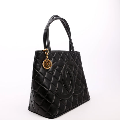 Chanel Medallion Tote Lambskin Black Bag