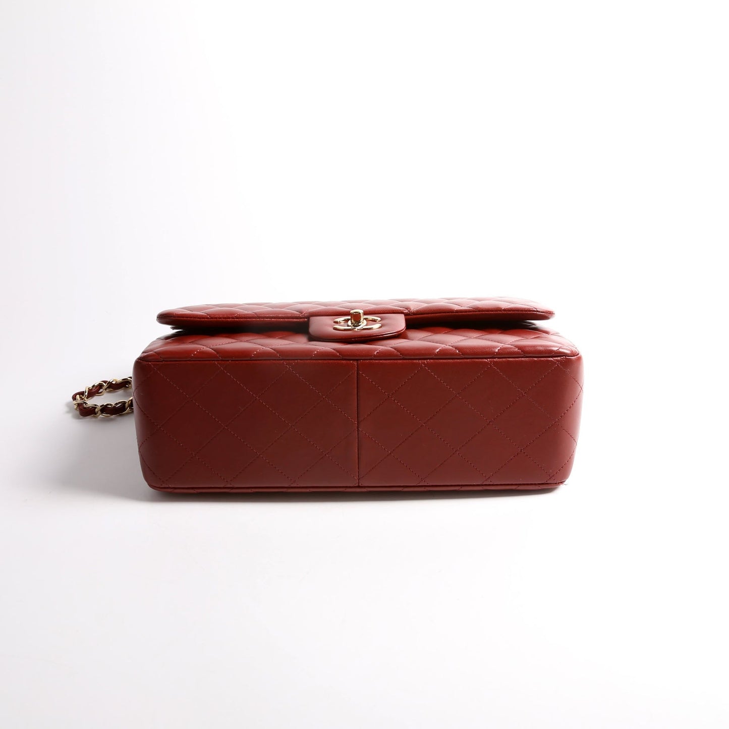 Chanel Classic Flap Jumbo Lambskin 21-24m Burgundy/Gold Bag