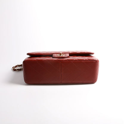 Chanel Classic Flap Jumbo Lambskin 21-24m Burgundy/Gold Bag