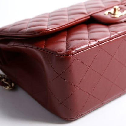 Chanel Classic Flap Jumbo Lambskin 21-24m Burgundy/Gold Bag