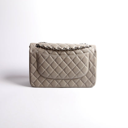 Chanel Classic Flap Jumbo Lambskin 25-28M Gray/Silver Bag