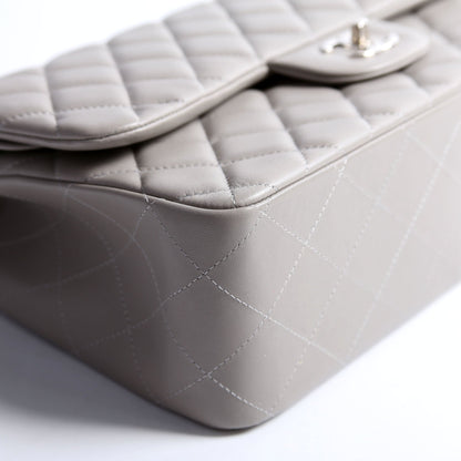 Chanel Classic Flap Jumbo Lambskin 25-28M Gray/Silver Bag