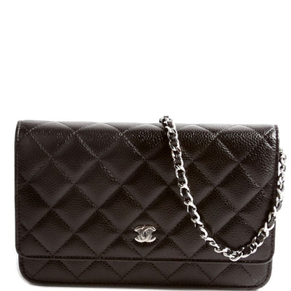 Chanel WOC Classic Quilted Caviar RFID Black/Silver Bag