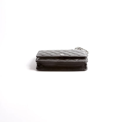 Chanel WOC Classic Quilted Caviar RFID Black/Silver Bag
