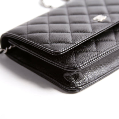 Chanel WOC Classic Quilted Caviar RFID Black/Silver Bag