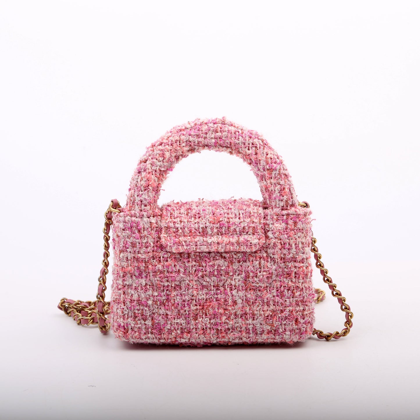 Chanel Kelly Shopper Mini Nano Tweed Pink Bag