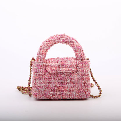 Chanel Kelly Shopper Mini Nano Tweed Pink Bag