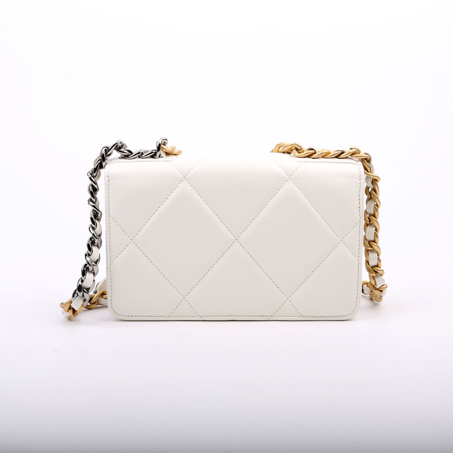 Chanel 19 WOC Quilted Lambskin 30M White Bag