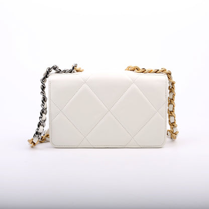 Chanel 19 WOC Quilted Lambskin 30M White Bag