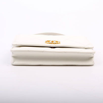 Chanel 19 WOC Quilted Lambskin 30M White Bag