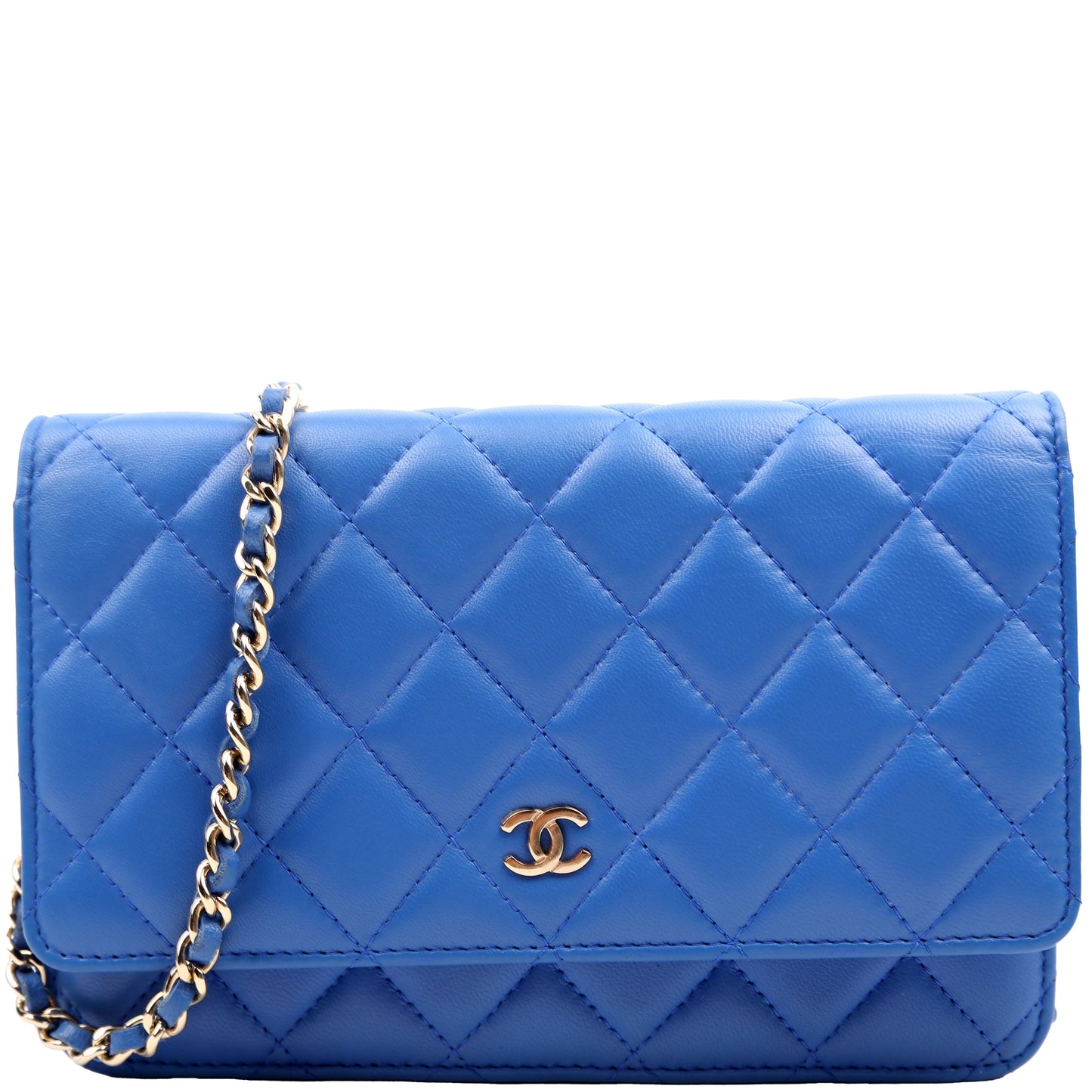 Chanel WOC Classic Quilted Lambskin Blue Bag