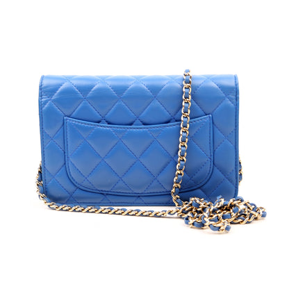 Chanel WOC Classic Quilted Lambskin Blue Bag
