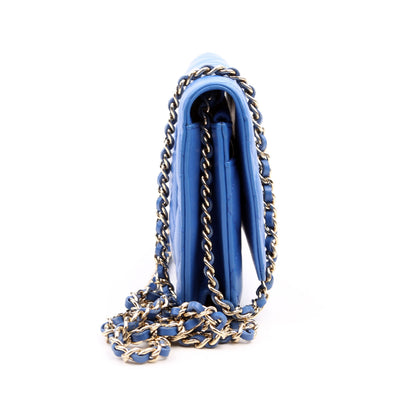 Chanel WOC Classic Quilted Lambskin Blue Bag