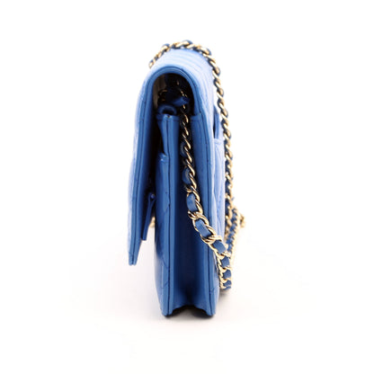 Chanel WOC Classic Quilted Lambskin Blue Bag