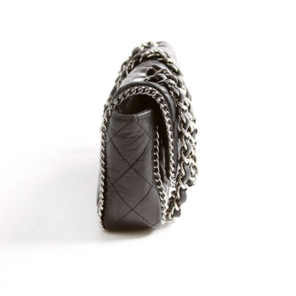 Chanel Chain Around East/West Flap Lambskin 11M Black Bag