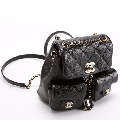Chanel Duma Pocket Mini Backpack Caviar RFID Black Bag