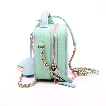 Chanel Mini Filigree Vanity Case 26M Green/Pink Bag