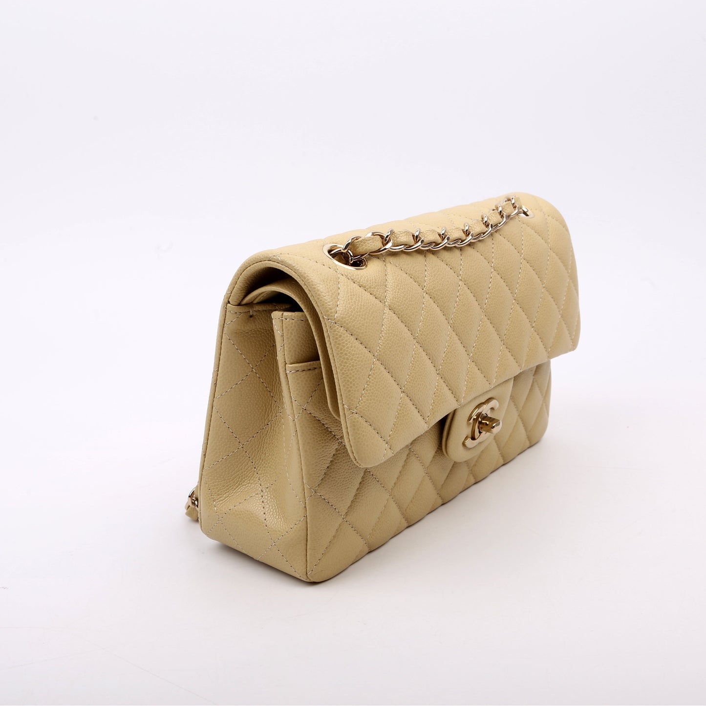 Chanel Classic Flap Small Caviar Neutral Bag