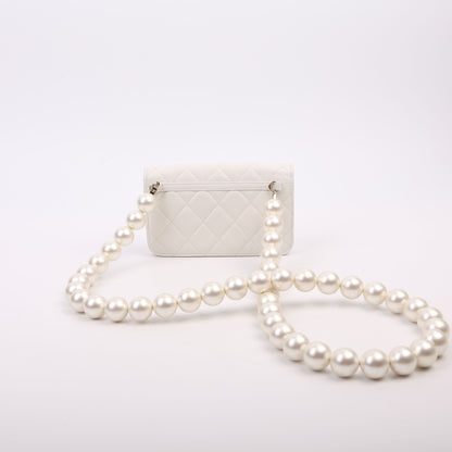 Chanel Maxi Pearls WOC Lambskin 30M White Bag