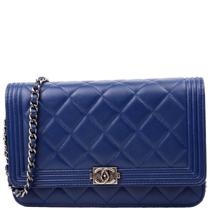 Chanel WOC Boy Lambskin Blue Bag