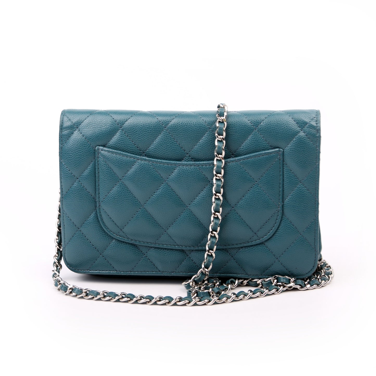 Chanel WOC Classic Quilted Caviar Teal Bag