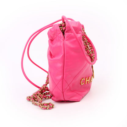 Chanel 22 Mini Quilted Calfskin RFID Pink Bag