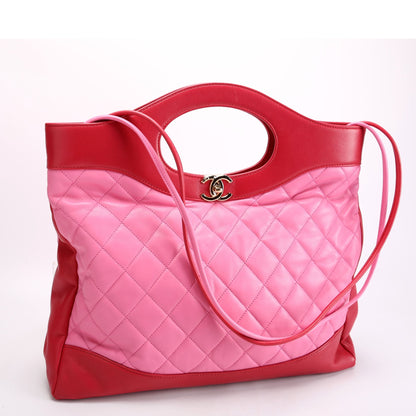 Chanel 31 Shopping Large Lambskin 26M Pink/Red Bag
