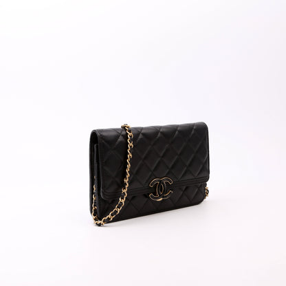 Chanel WOC CC Chic Quilted Lambskin Black Bag