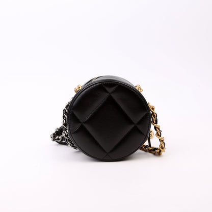 Chanel 19 Round Clutch Goatskin Bag