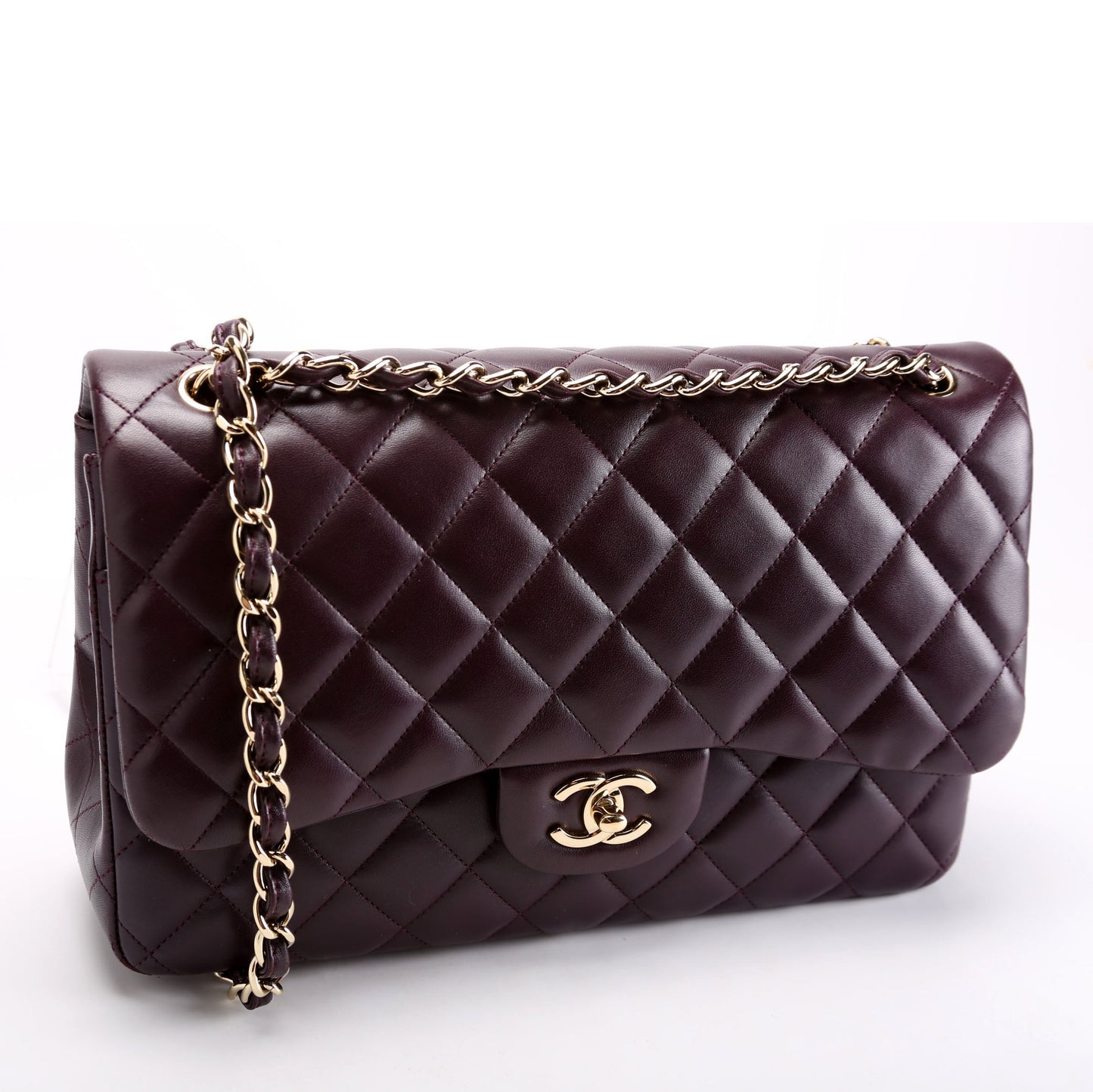 Chanel Classic Flap Jumbo Lambskin 23M Plum Bag