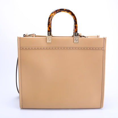 Fendi 8BH386 Sunshine Shopper Medium Leather Tan Bag