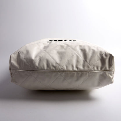 Chanel 22 Quilted Large Hobo White Bag