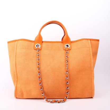 Chanel Deauville Medium Mixed Fibers 20M Orange Bag