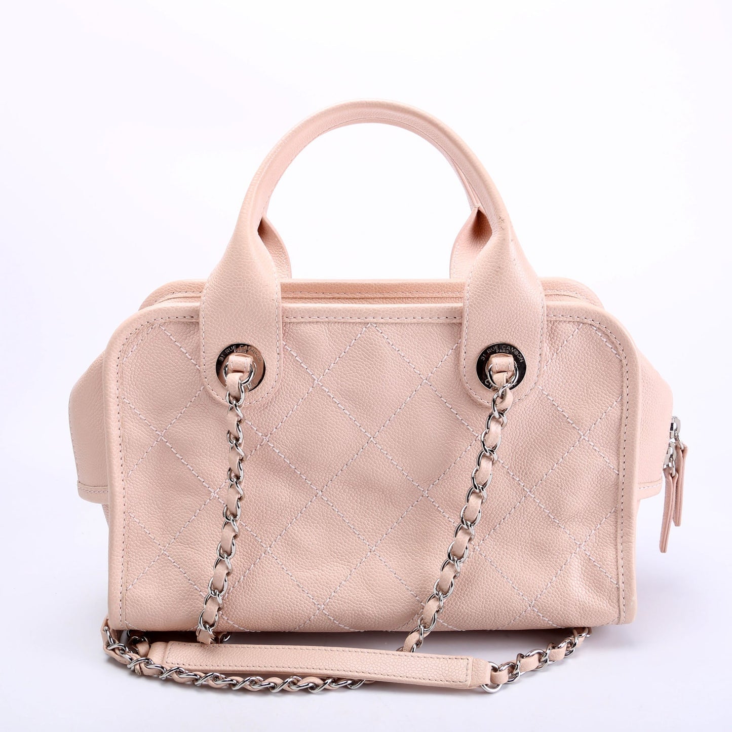 Chanel Deauville Bowling Small Caviar Pink Bag