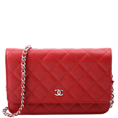 Chanel WOC Classic Quilted Caviar 22M Red Bag