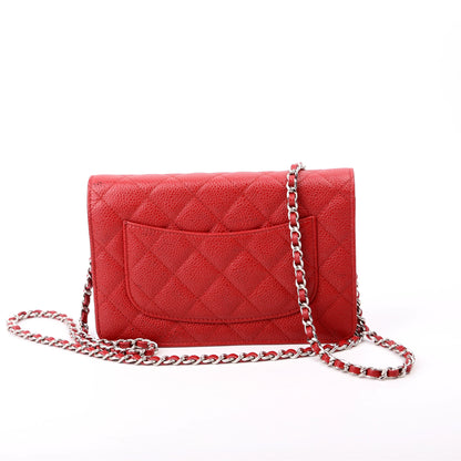 Chanel WOC Classic Quilted Caviar 22M Red Bag