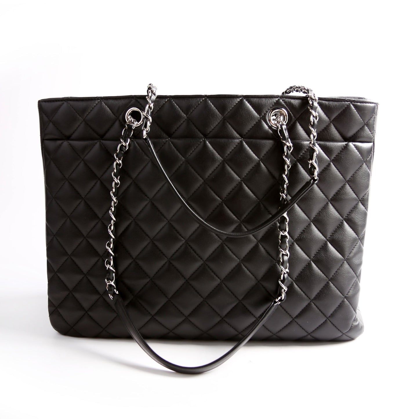 Chanel Classic CC Shopping Tote Calfskin 28M Black Bag