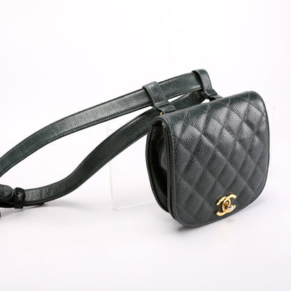 Chanel CC Turnlock Waist Belt Vintage Size 75/30 Green Bag