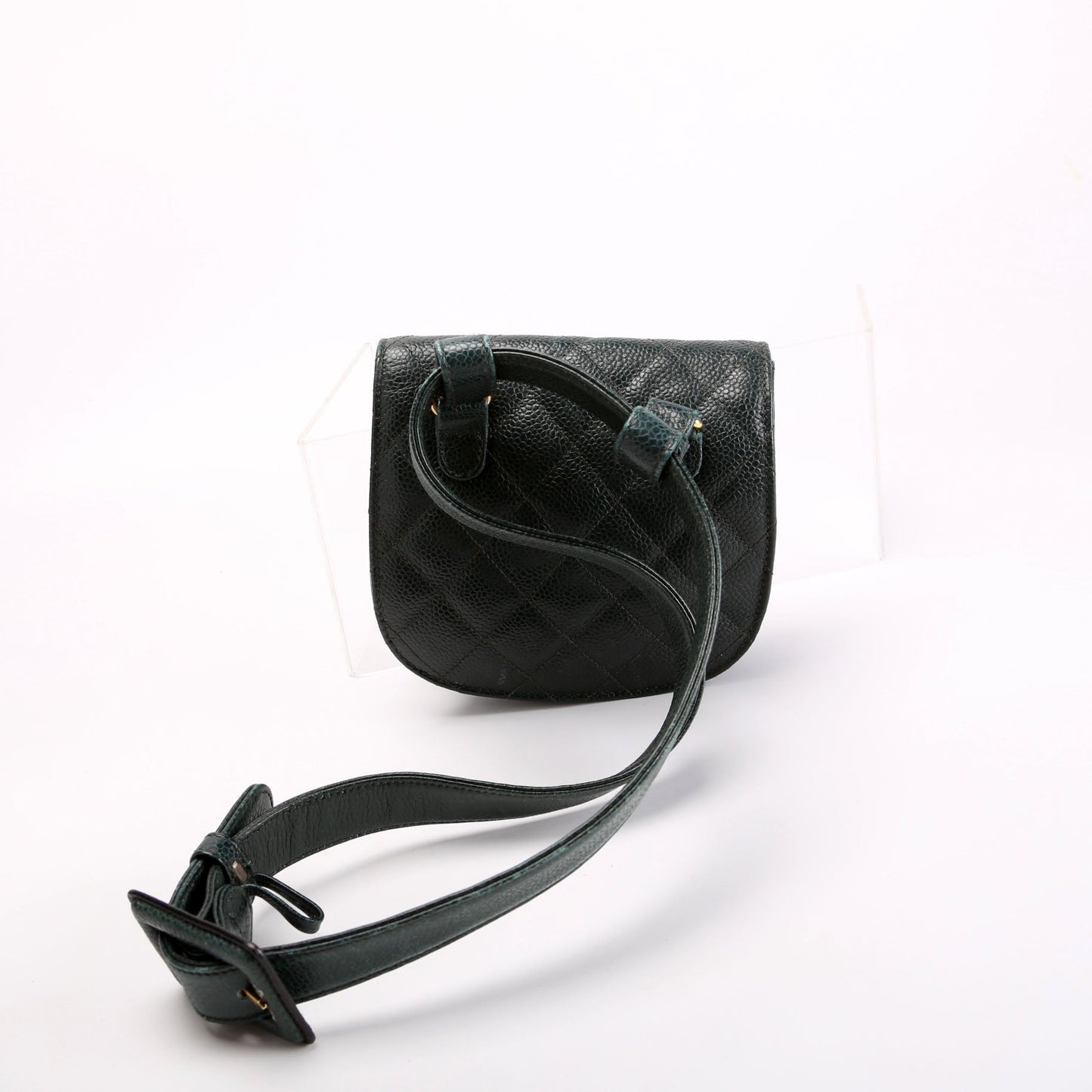 Chanel CC Turnlock Waist Belt Vintage Size 75/30 Green Bag