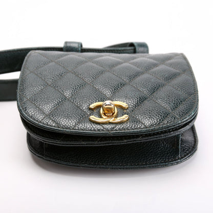 Chanel CC Turnlock Waist Belt Vintage Size 75/30 Green Bag