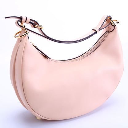 Fendi 8BR798graphy Small Leather Hobo Nude Bag