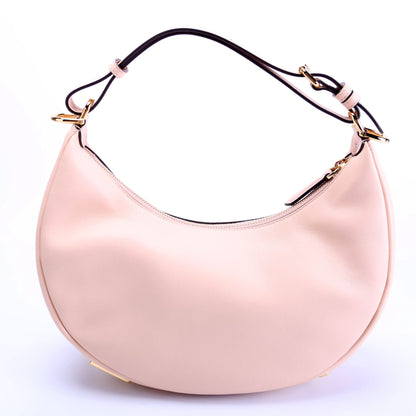 Fendi 8BR798graphy Small Leather Hobo Nude Bag