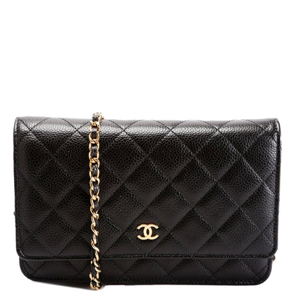 Chanel Wallet On Chain Classic Quilted Caviar RFID Black Bag