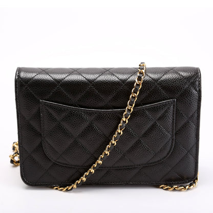 Chanel Wallet On Chain Classic Quilted Caviar RFID Black Bag