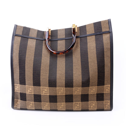 Fendi 8BH372 Sunshine Shopper Pequin Canvas Bag