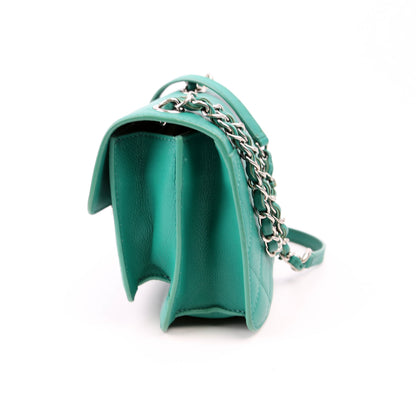 Chanel CC Box Flap Small Quilted Caviar 23M Green Bag